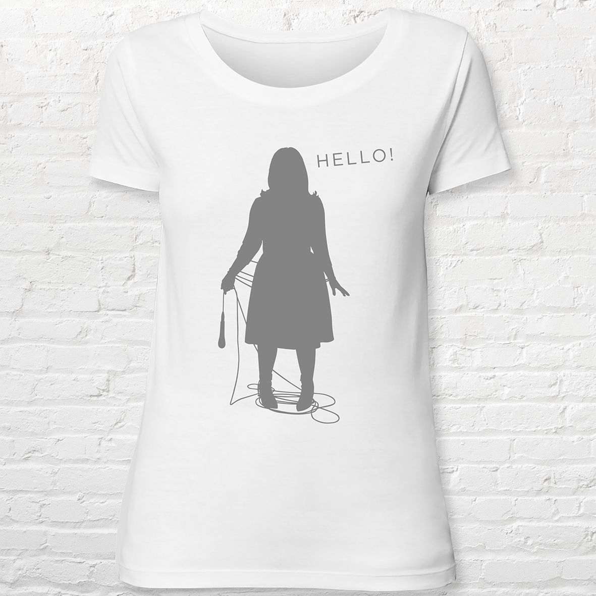 Ladies T-Shirt 'Hello', white